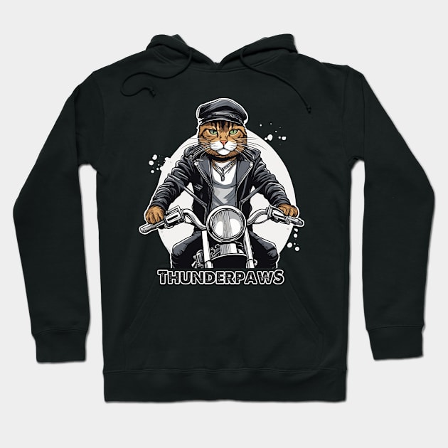 Thunderpaws Biker Cat Hoodie by Kingrocker Clothing